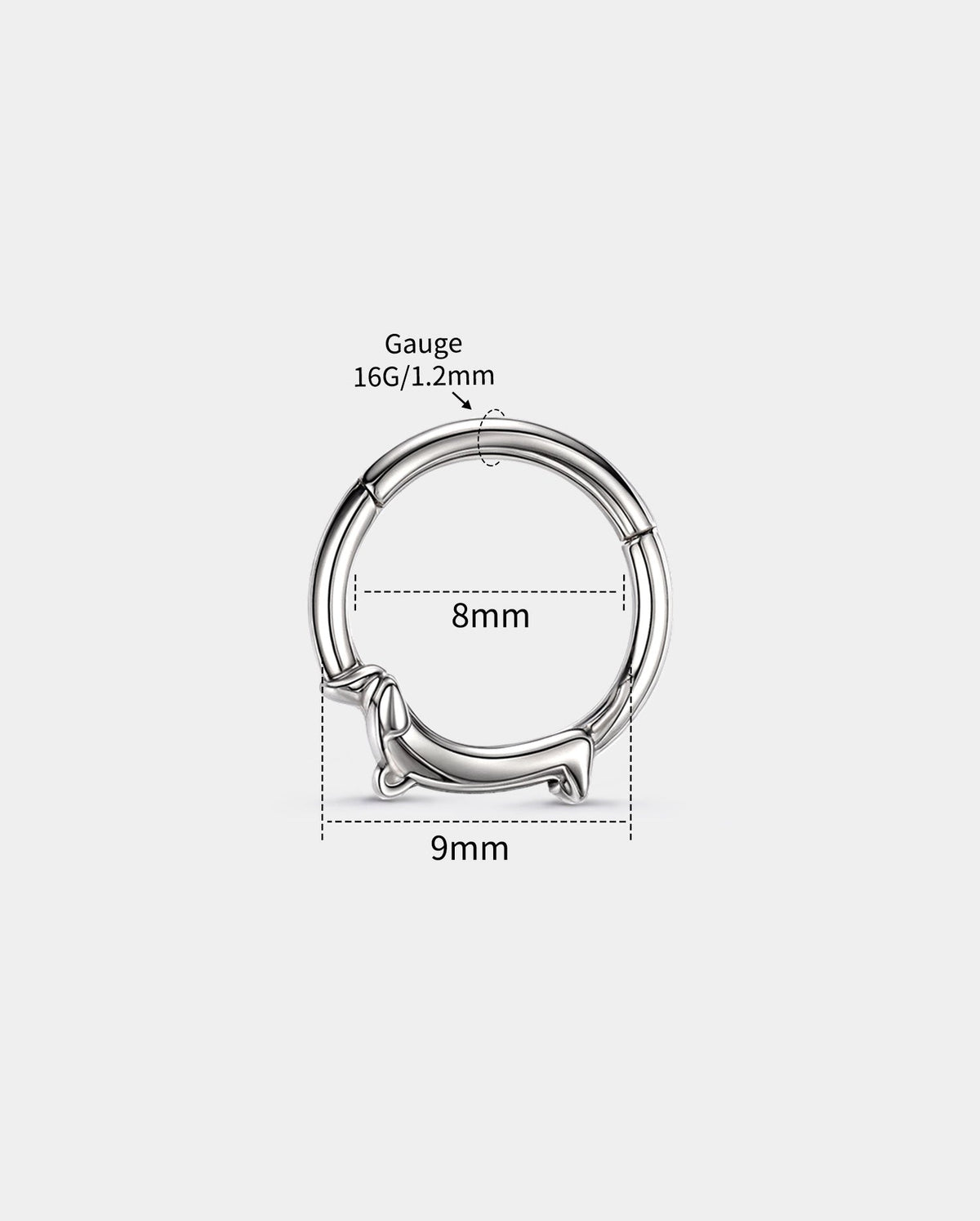 Dachshund Titanium Segment Septum Ring