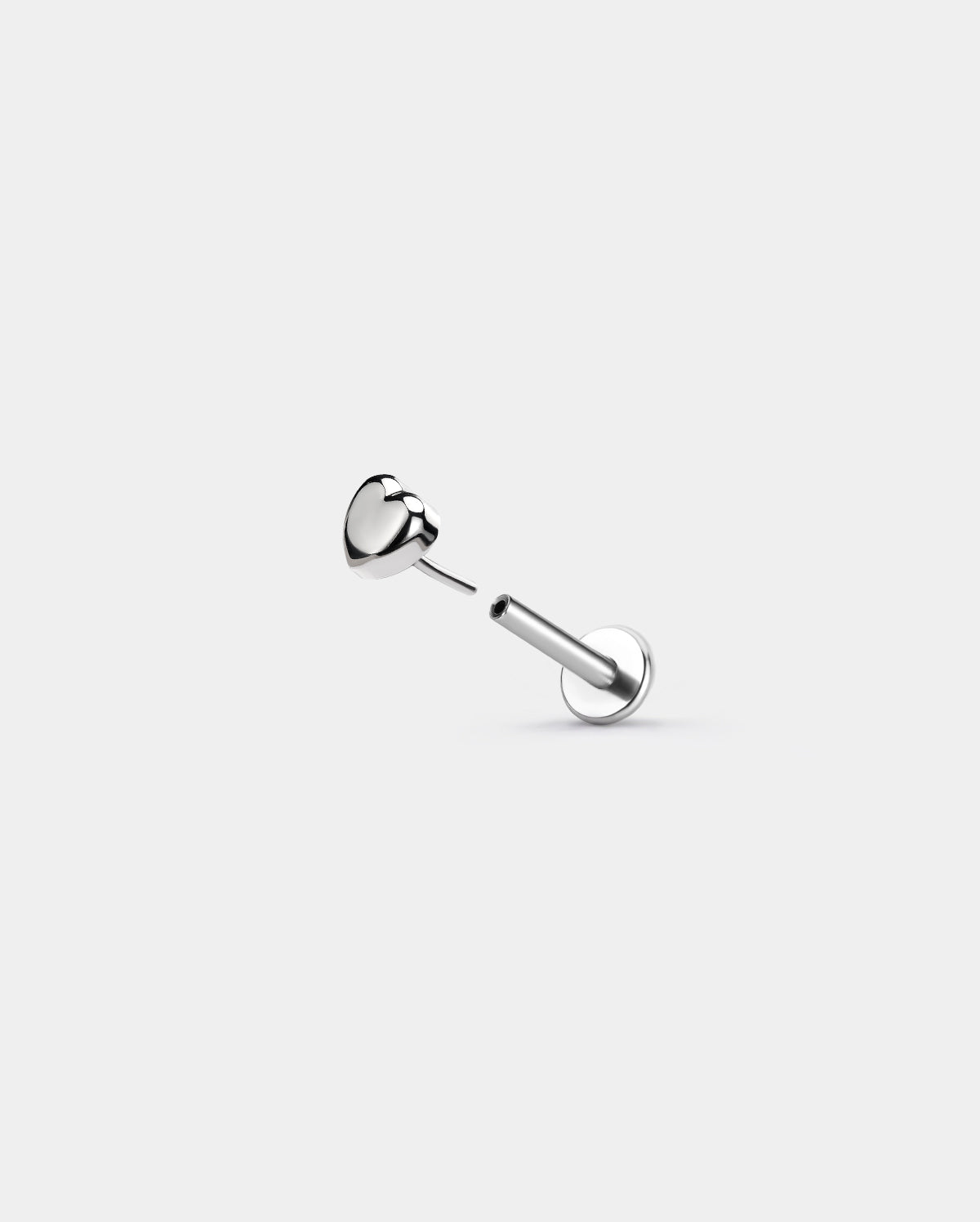 Domed Heart Titanium Threadless Helix Stud