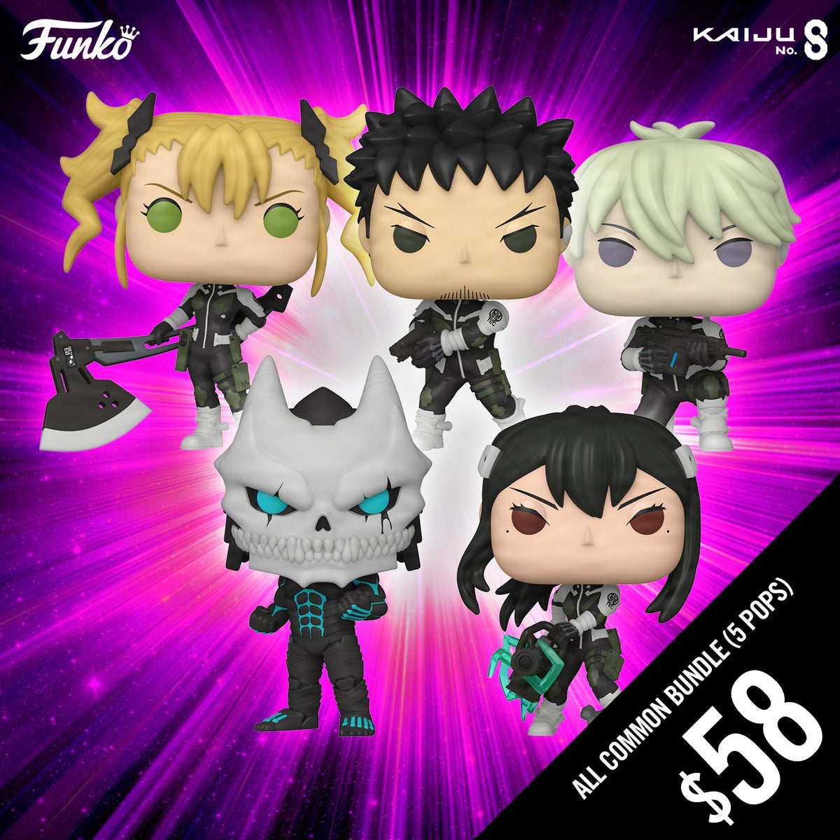 Funko Pop! Kaiju No.8 S1: Set of 5 Commons
