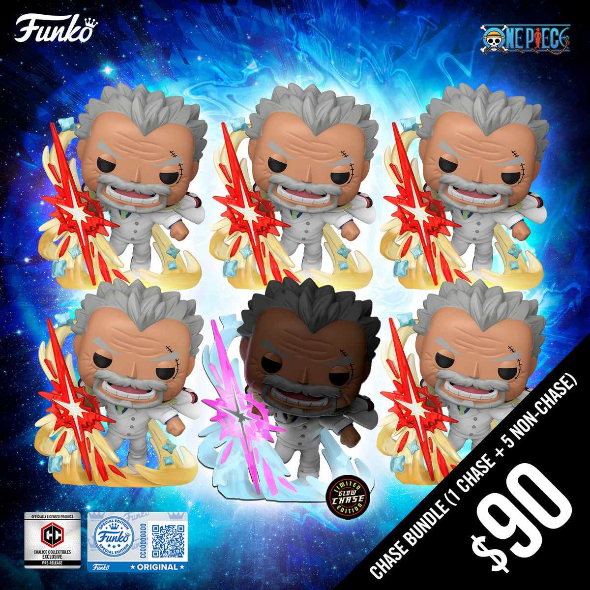 Pre-Order: Funko Pop! Chalice Exclusive One Piece S13: Monkey D. Garp (Galaxy Impact) #2172 (6-Pop Guaranteed Chase Bundle) (PR)