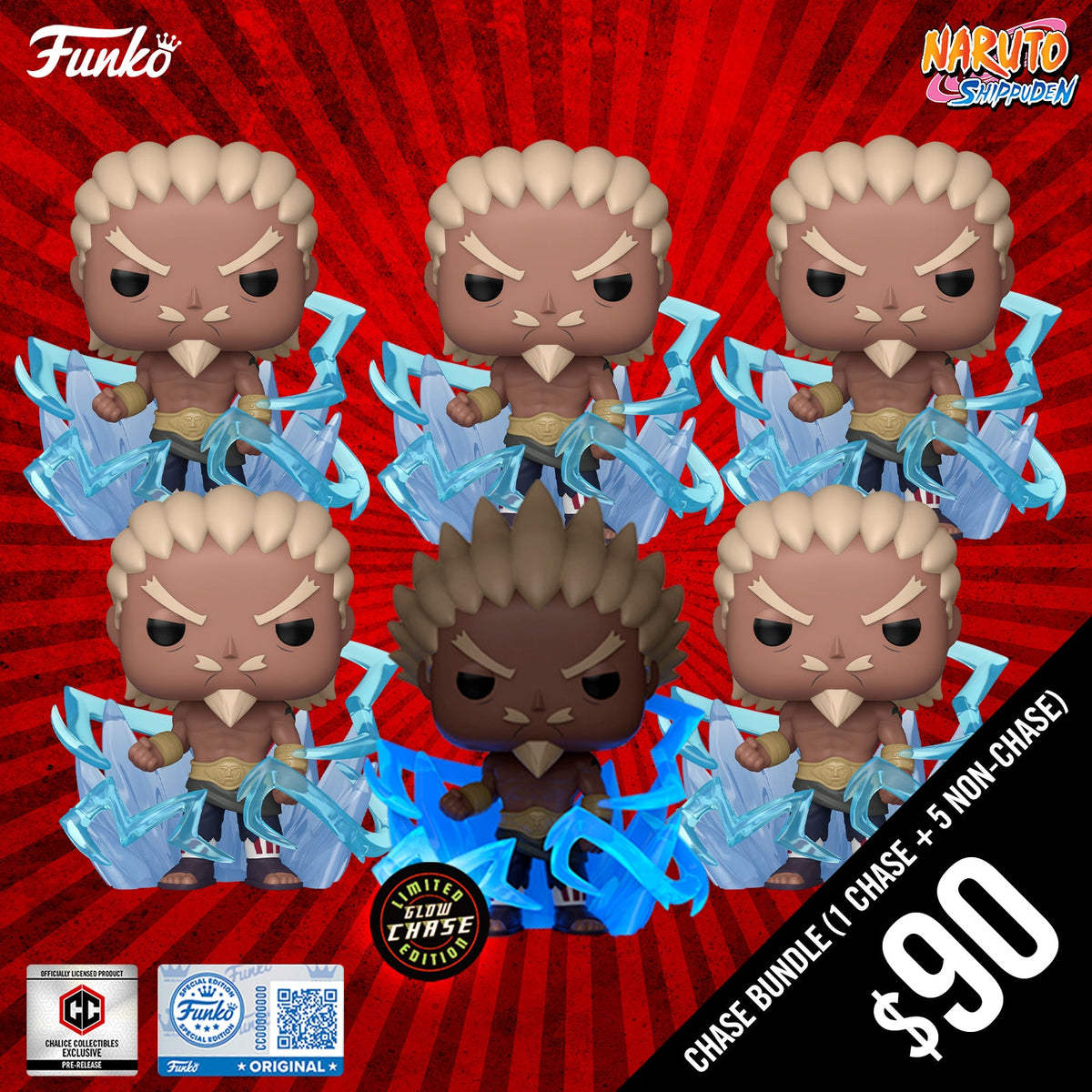Pre-Order: Funko Pop! Chalice Exclusive: Naruto Shippuden S15: Ay 4TH Raikage (6-Pop Guaranteed Chase Bundle) (PR)