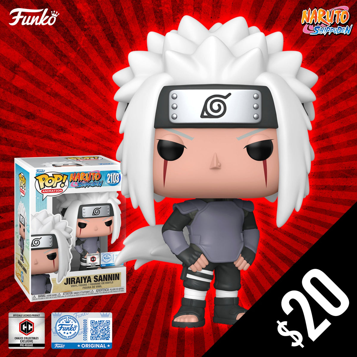 Pre-Order: Funko Pop! Chalice Exclusive: Naruto Shippuden S15: Jiraiya Sannin #2013 (PR)