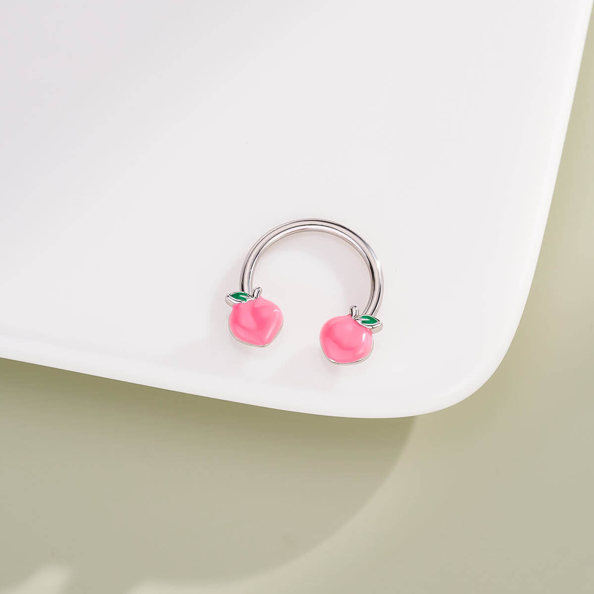 Oufer X Roly Plump Peach Ends Horseshoe Septum Ring