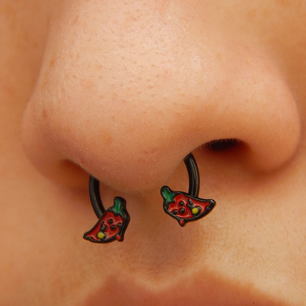 Red Ghost Pepper Horseshoe Septum Ring