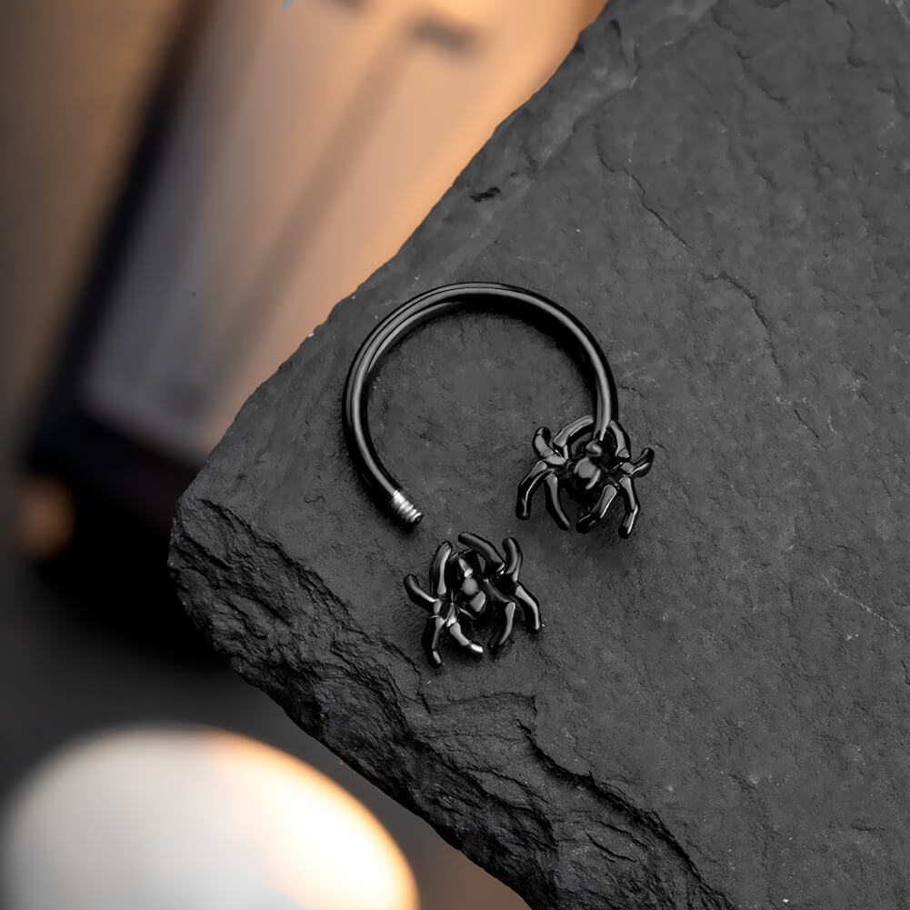 Halloween Spider Horseshoe Septum Ring