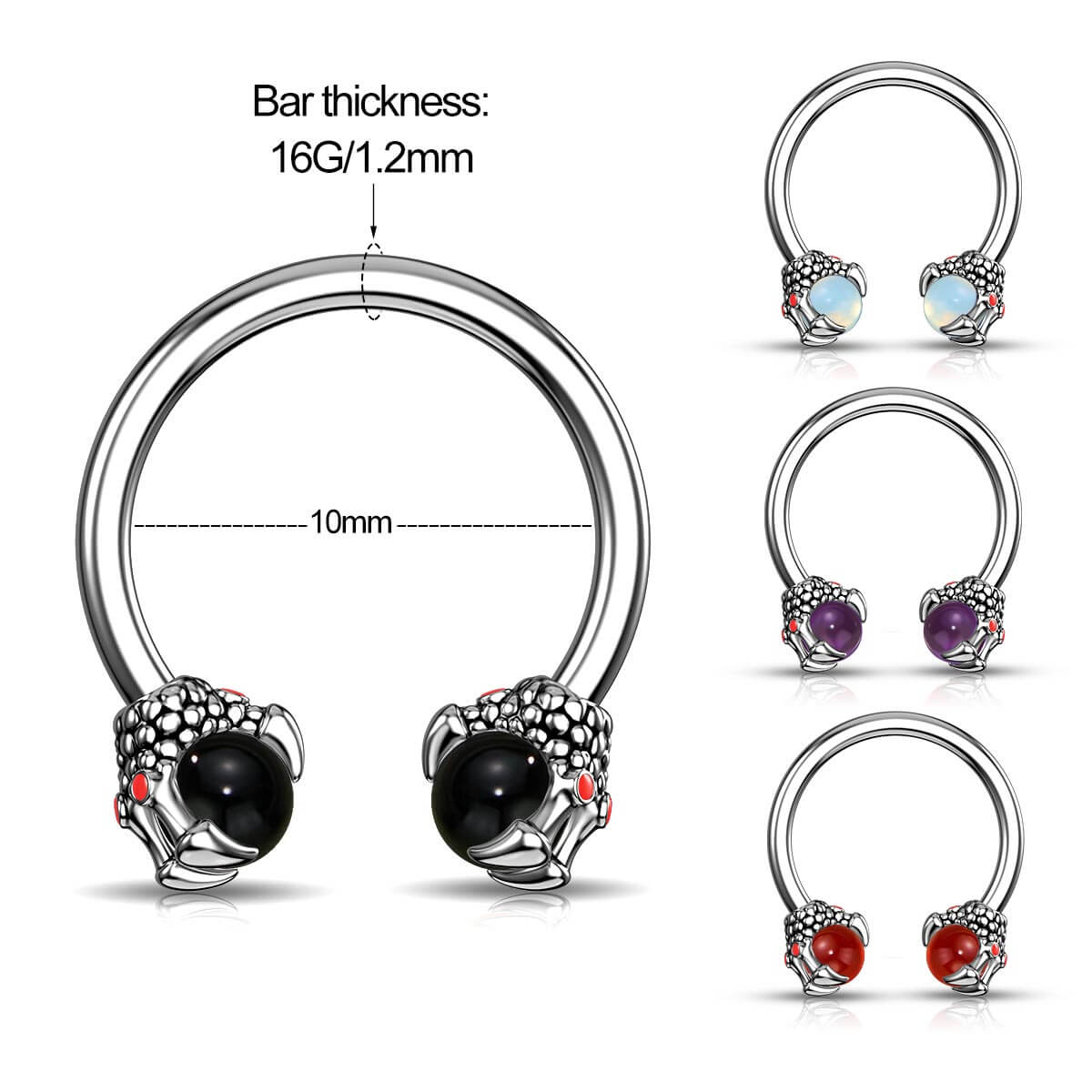 Stone Dragon Claw Septum Daith Ring