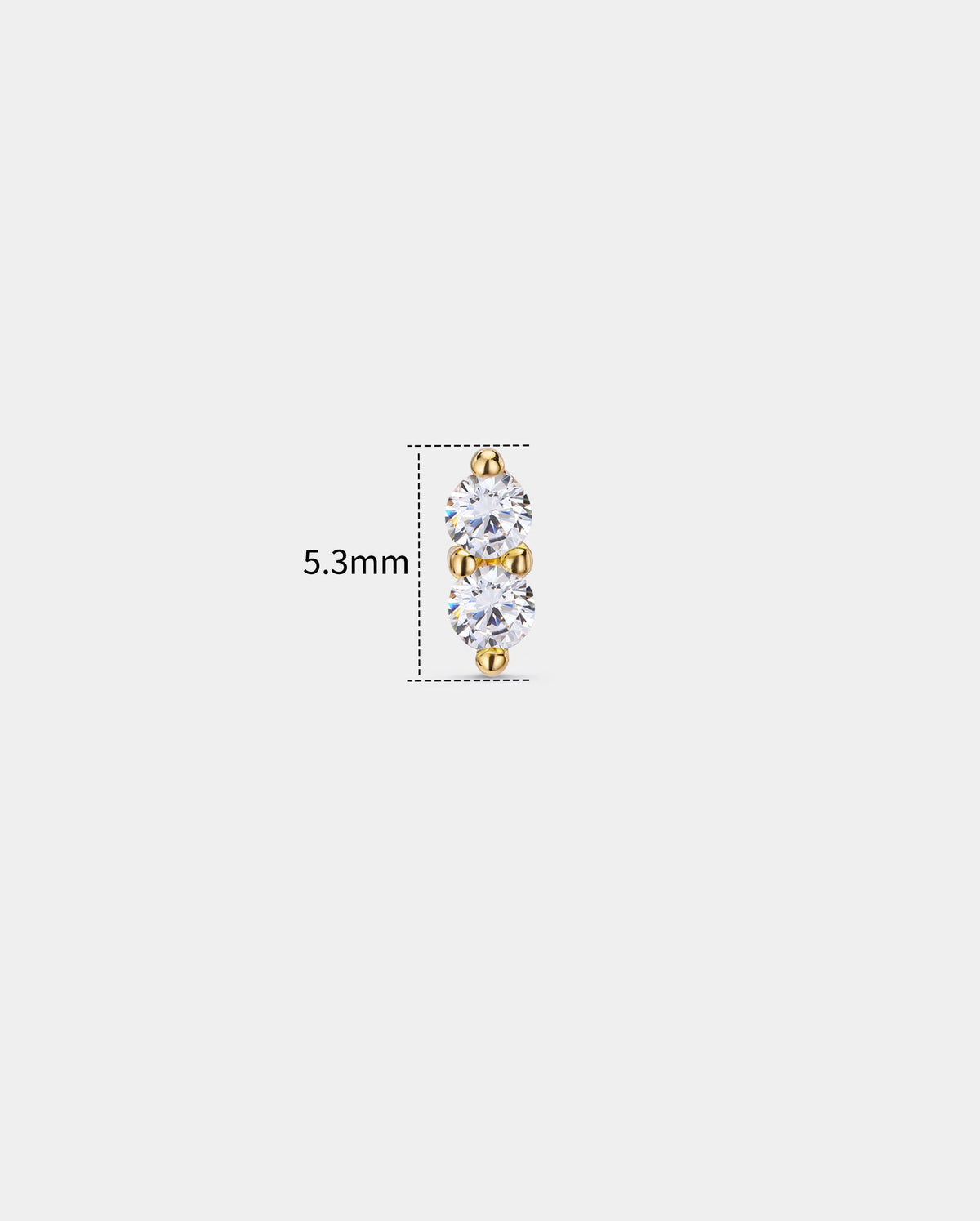 14K Solid Gold Moissanite Cartilage Stud
