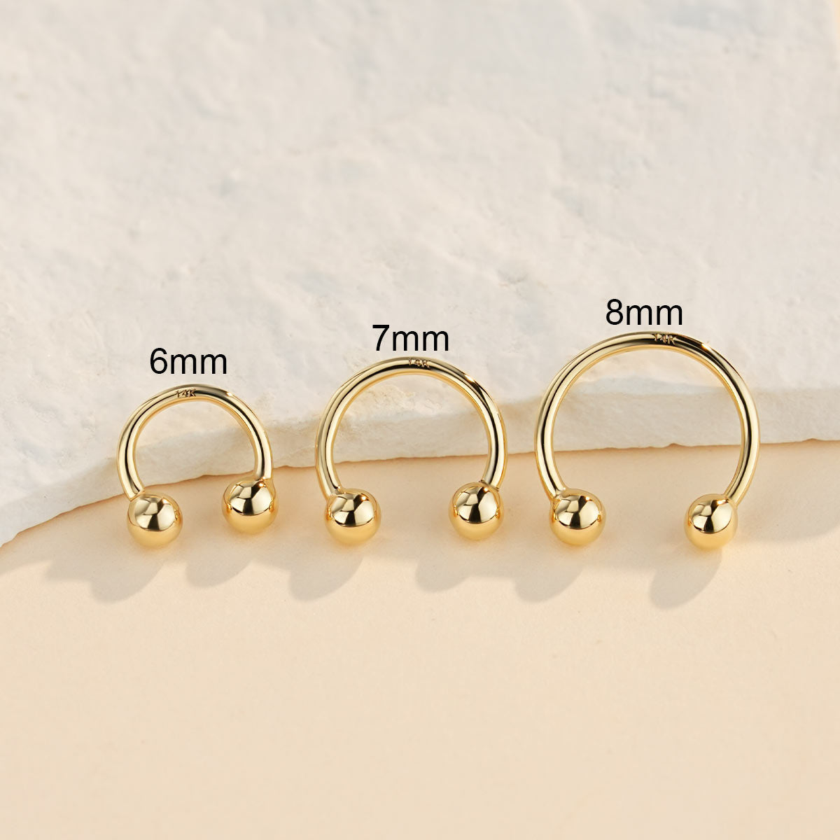 14K Gold Ball Horseshoe Septum Ring
