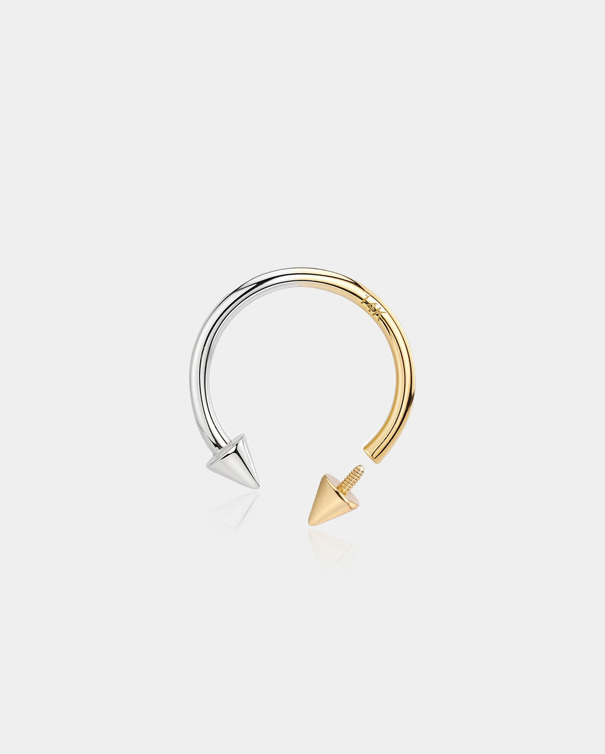 14K White and Yellow Gold Arrow Horseshoe Septum Ring