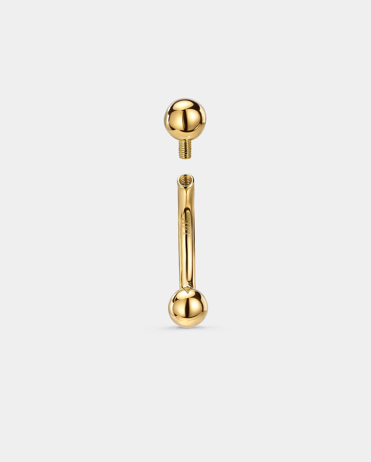 14K Solid Gold Internally Threaded Belly Ring