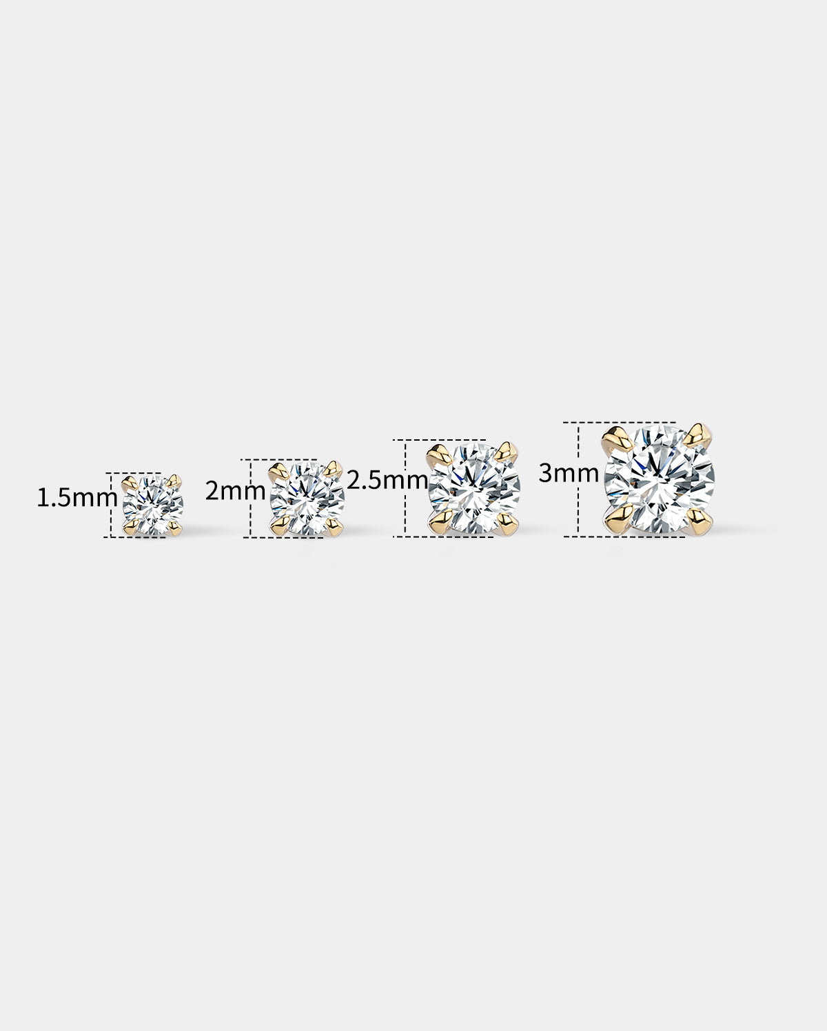 14K Gold Round CZ L-Shape Nose Stud