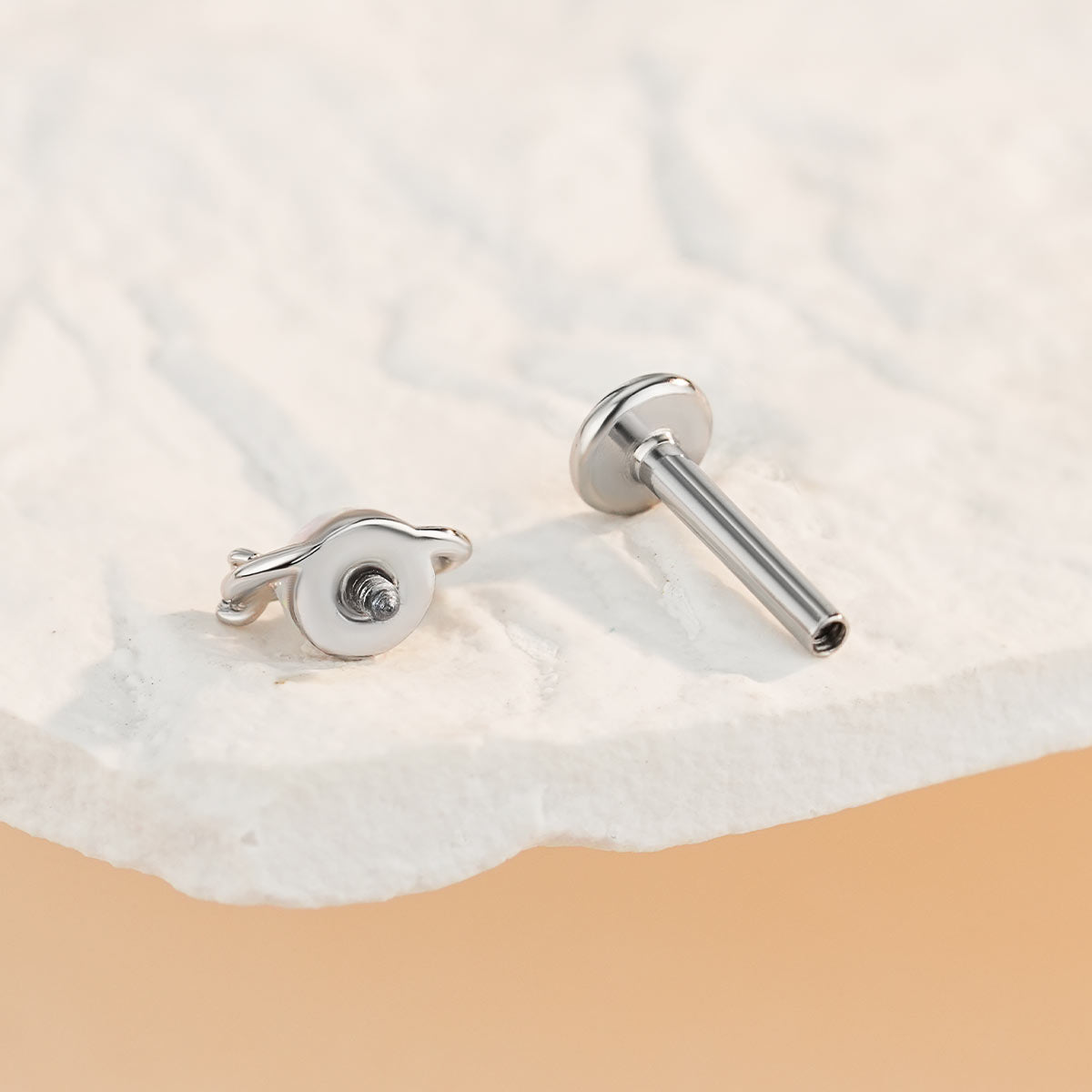 Celestial Orbit Synthetic Opal Internally Threaded Helix Stud