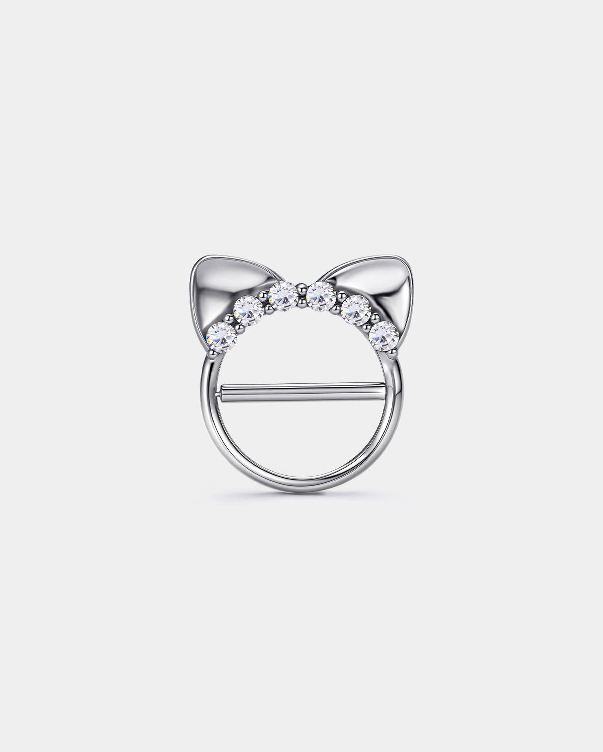 2PCS CZ Cute Cat Clicker Nipple Rings
