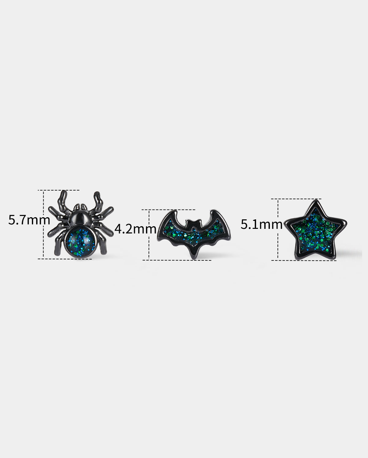 3PCS Spider/Bat/Star Nose Stud Set
