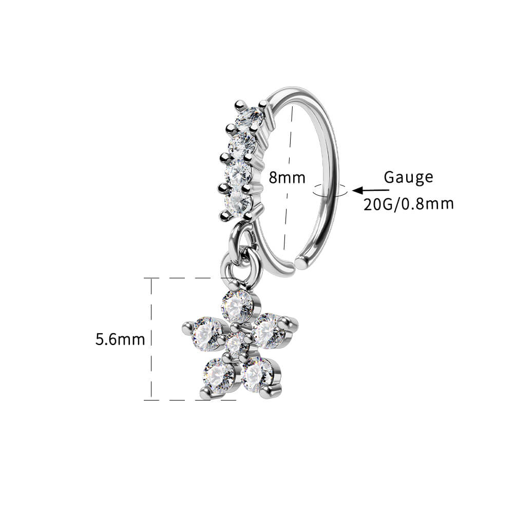 Flower Dangle Seamless Nose Ring