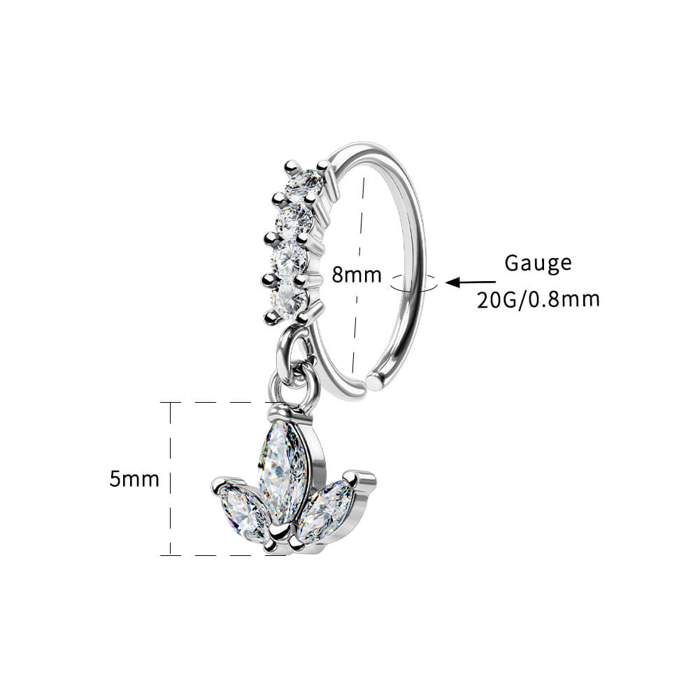 CZ Dangle Crown Nose Ring