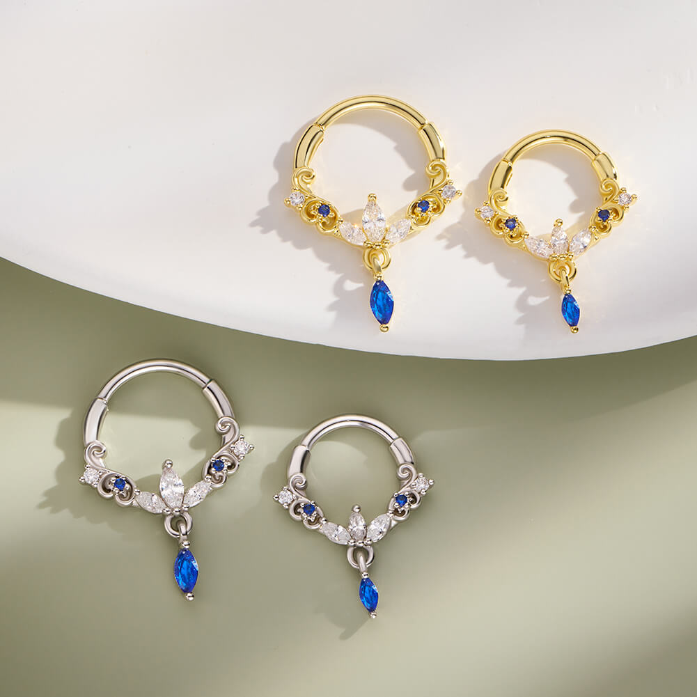 Lotus CZ Clicker Septum Ring