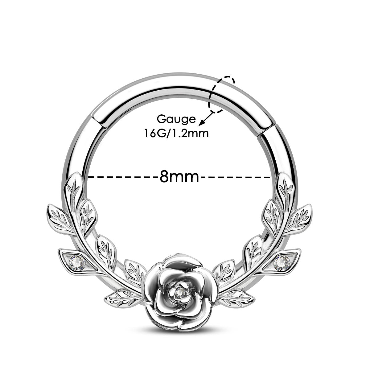 Dainty Rose Style Daith Septum Ring