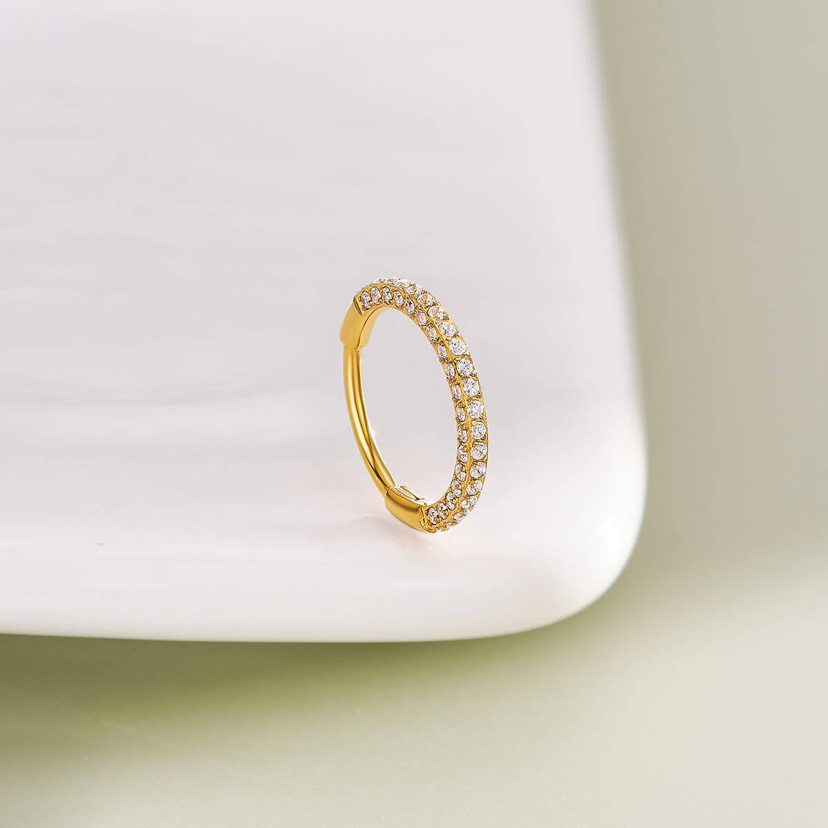 Triple Sided CZ Segment Nose Hoop