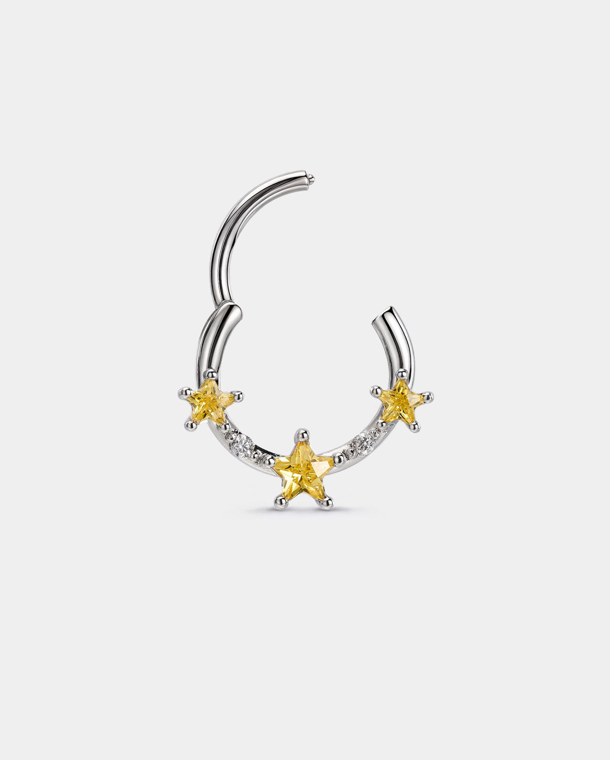 Yellow Star CZ Septum Ring