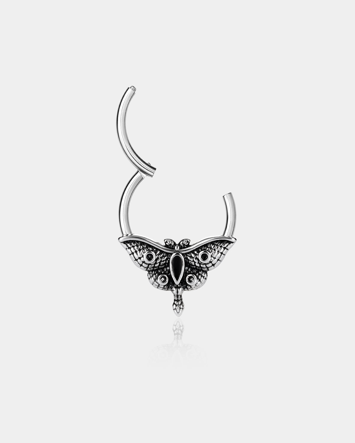 Carved Moth Daith Septum Ring