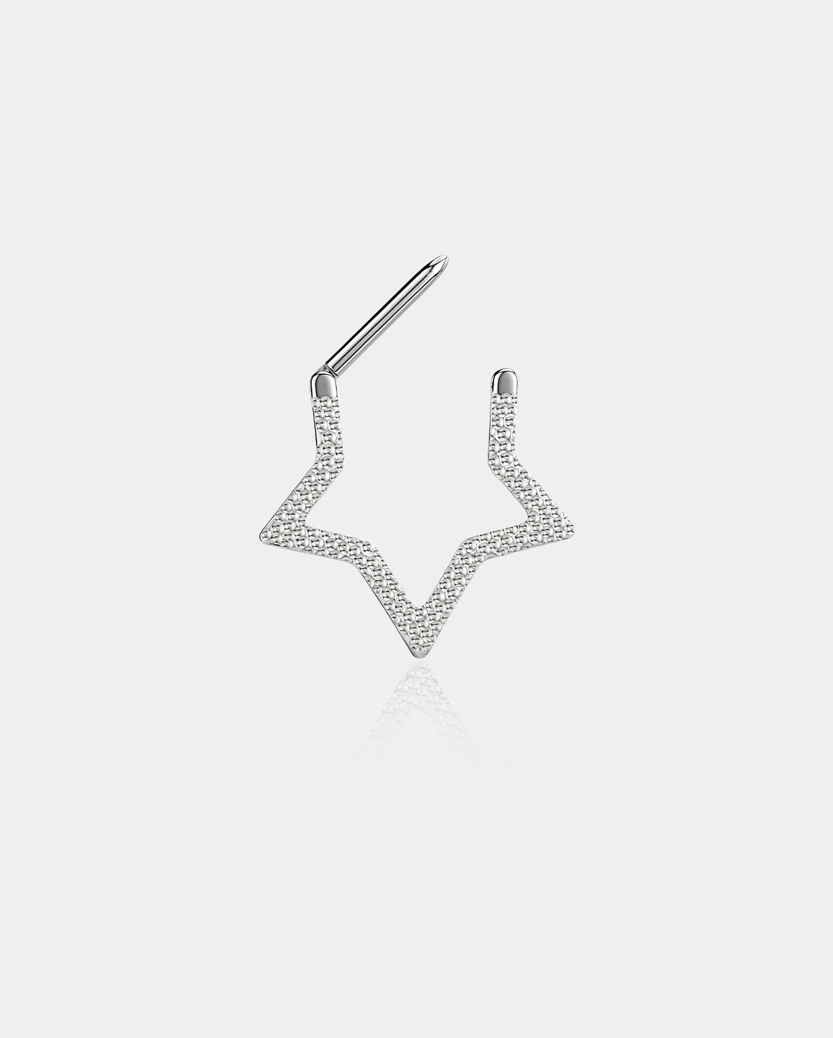 Hammered Texture Star Clicker Septum Ring