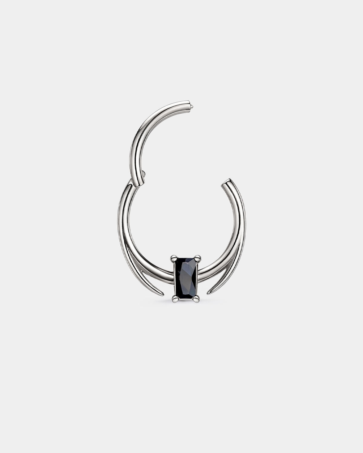 Black Square CZ Septum Ring