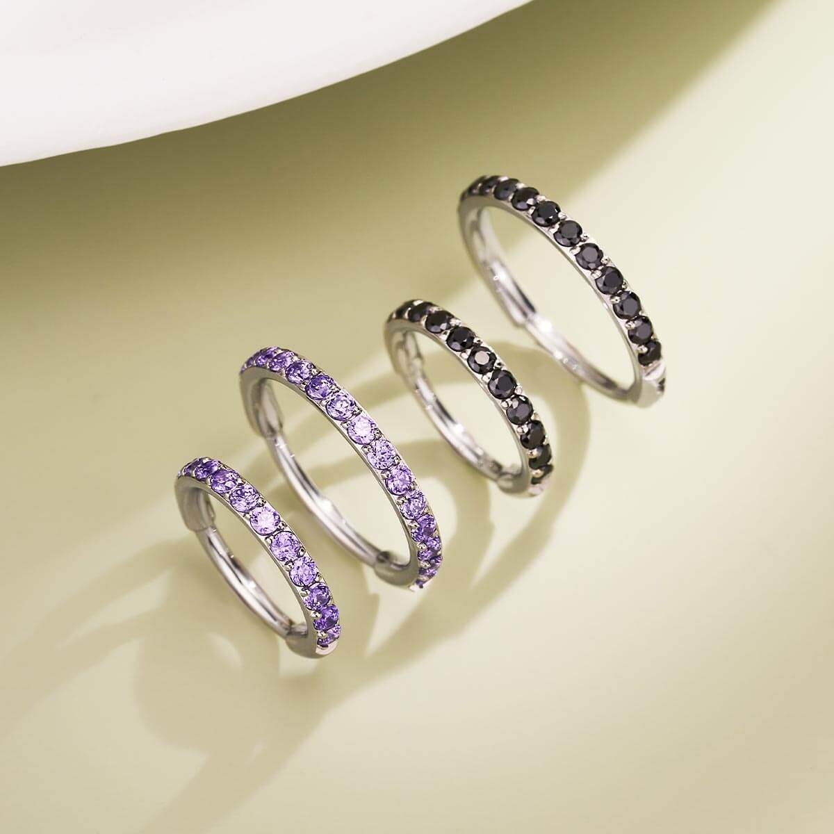 20G CZ Hinged Segment Nose Ring