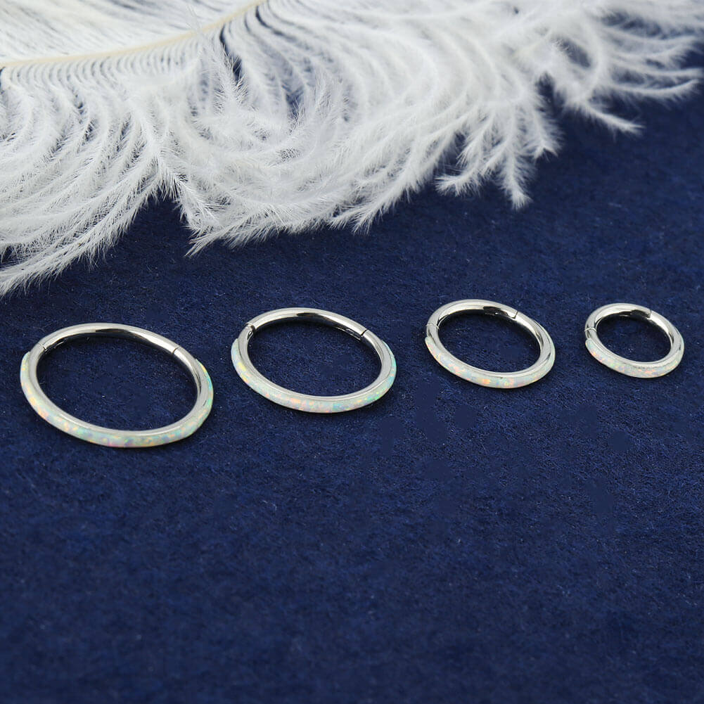 Synthetic Opal Hinged Segment Nose Ring