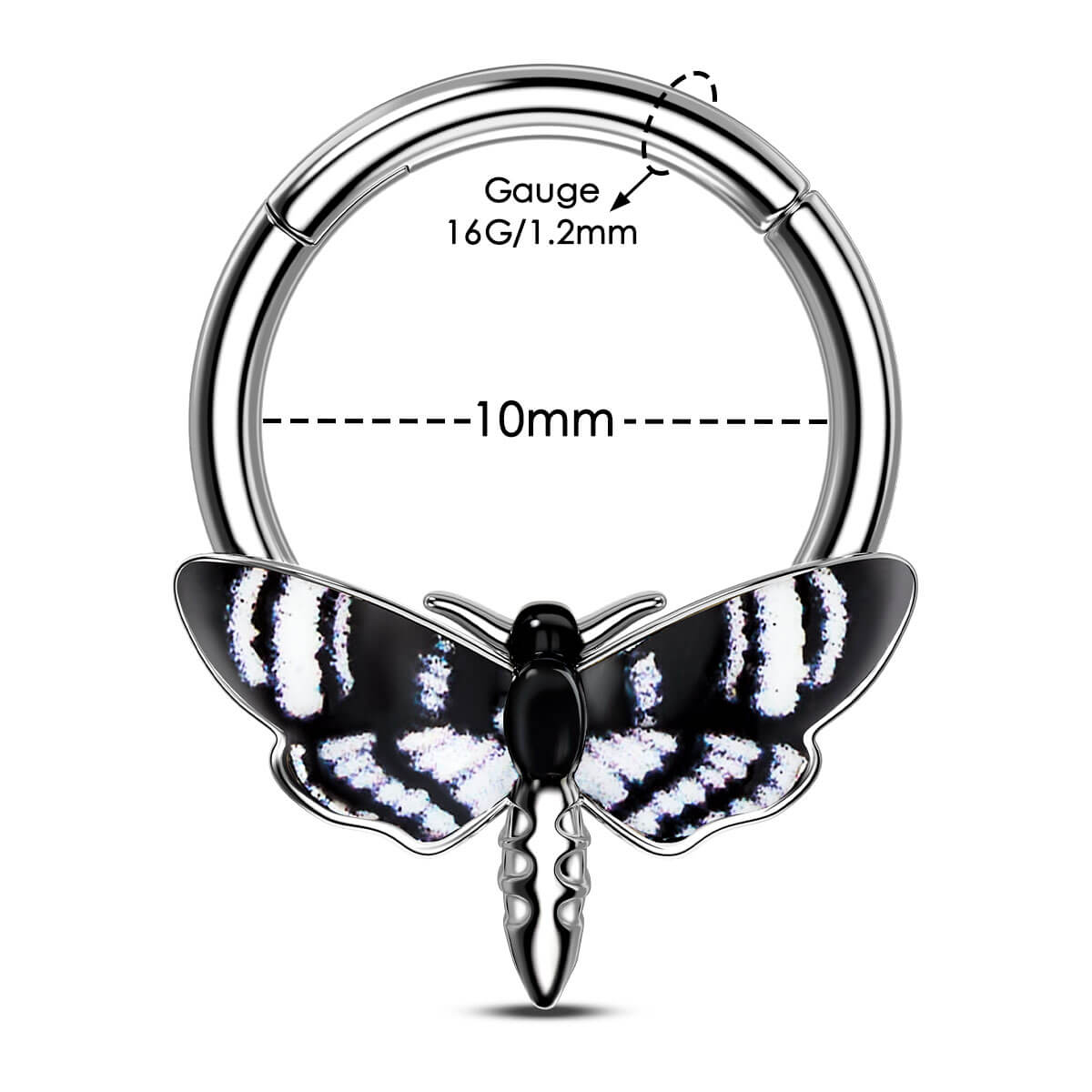 Hawk Moth Daith Septum Ring