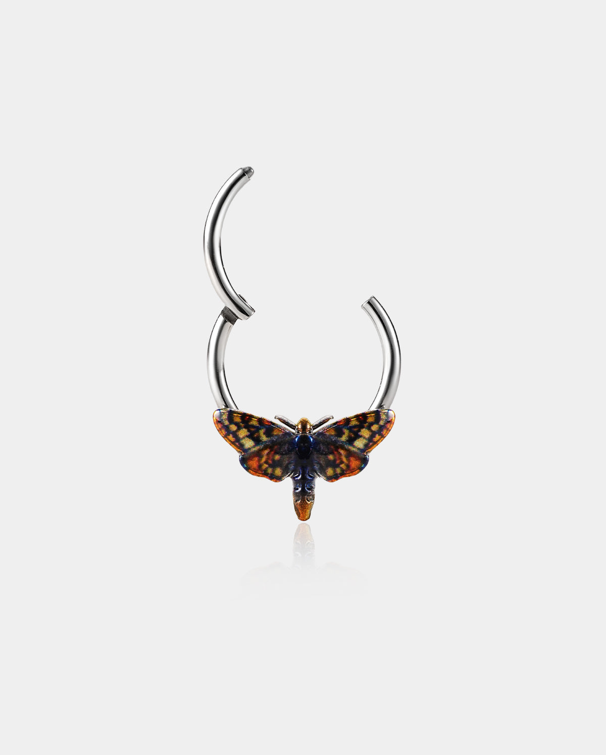 Orange Moth Daith Septum Ring