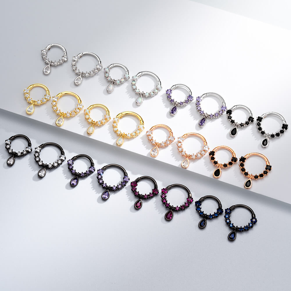 Dangle Diamond Septum Ring
