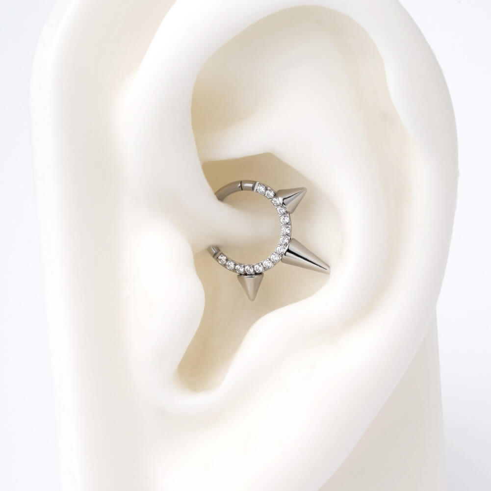 CZ Spike Segment Septum Ring