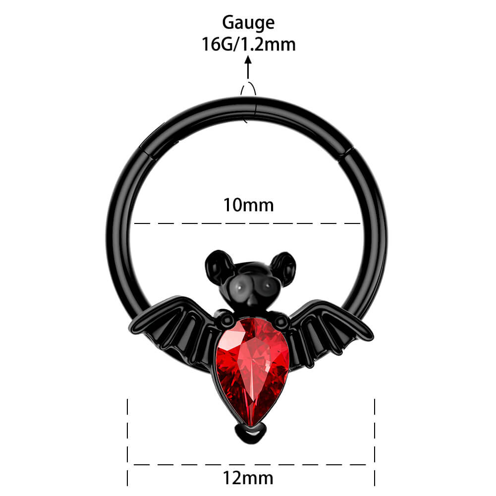 Cute Spooky Bat Segment Septum Ring