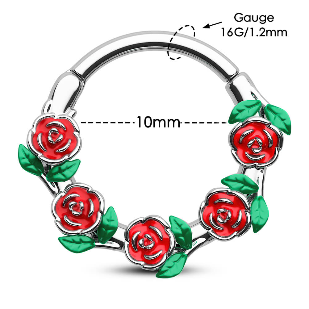 Roses & leaves Daith Septum Ring