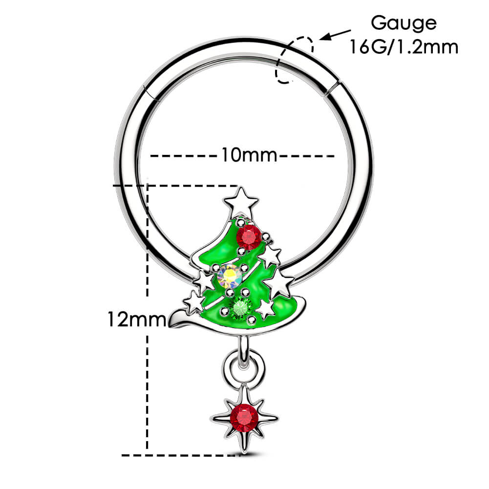 Festive Christmas Tree Daith Septum Ring