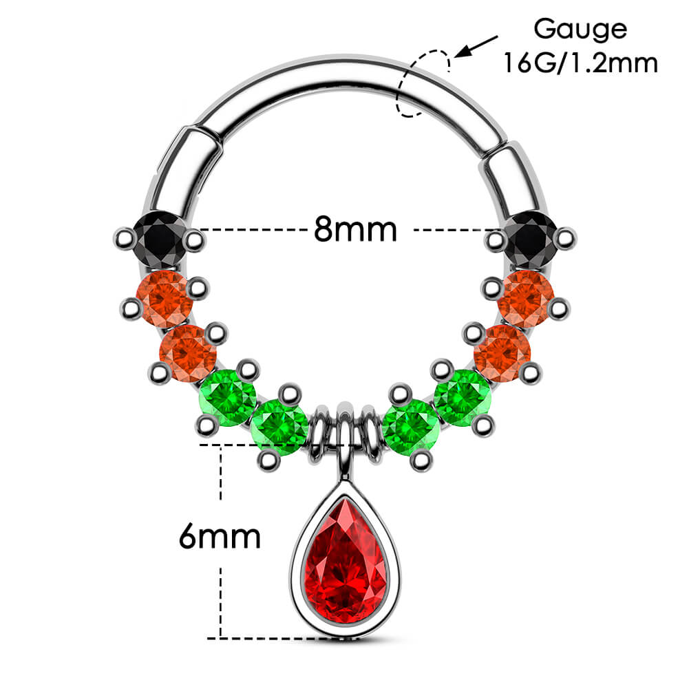 Mysterious Gem Hinged Segment Septum Ring