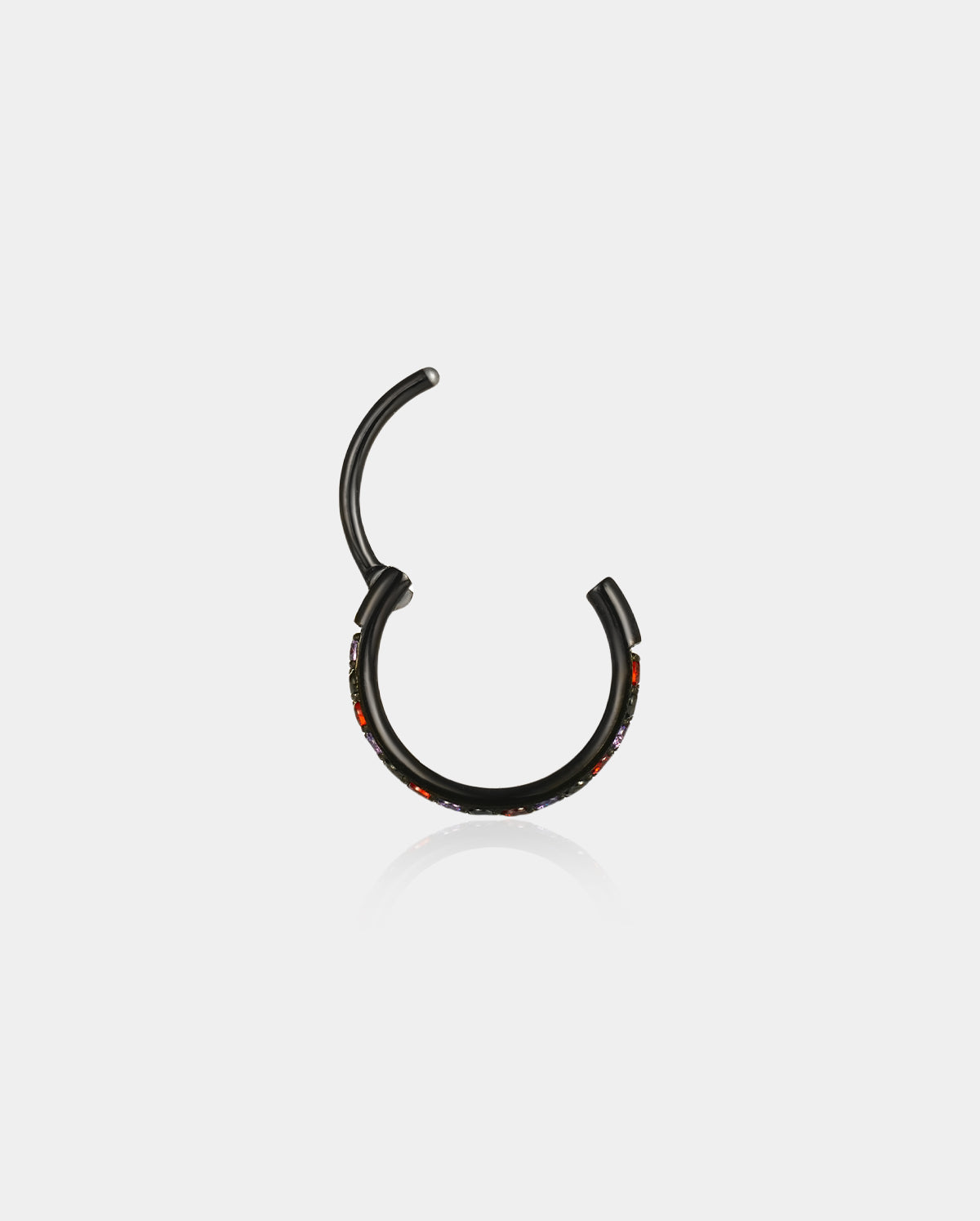 20G Red Black Hinged Segment Halloween Nose Ring