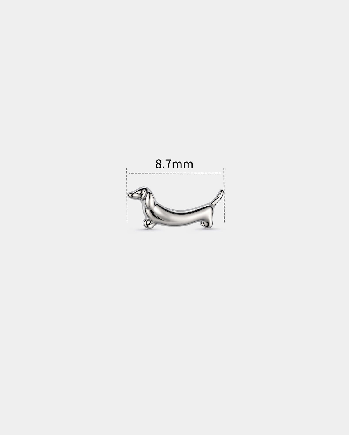 Dachshund Titanium Internally Threaded Cartilage Stud
