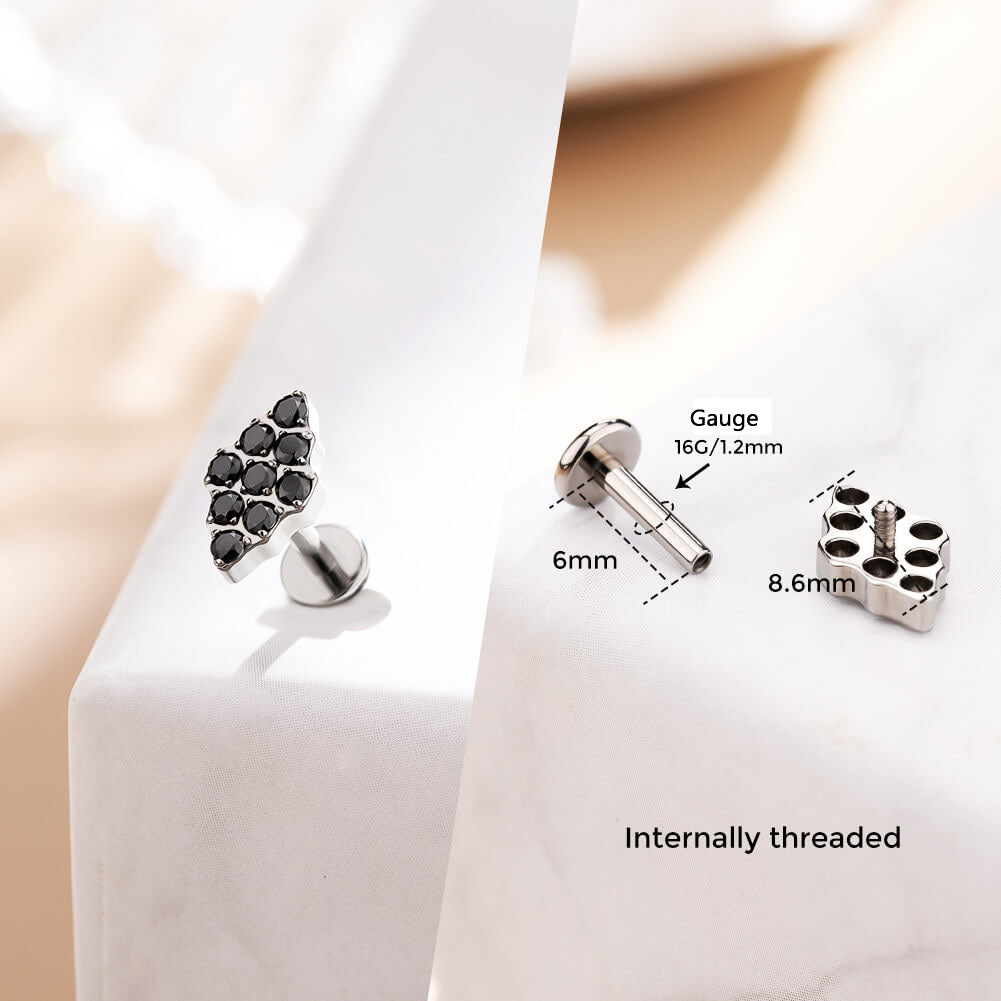 Cluster CZ Titanium Helix Stud