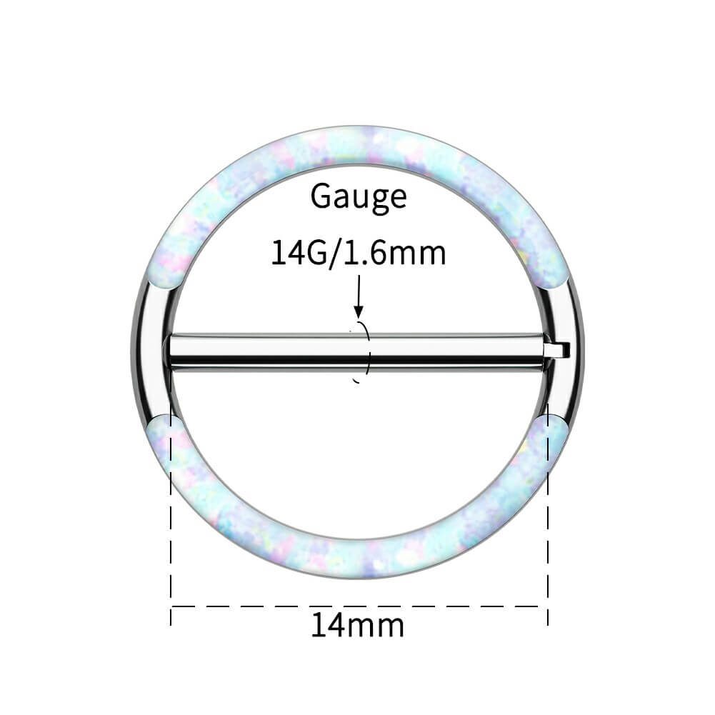 Synthetic Opal Titanium Clicker Nipple Shield Pair