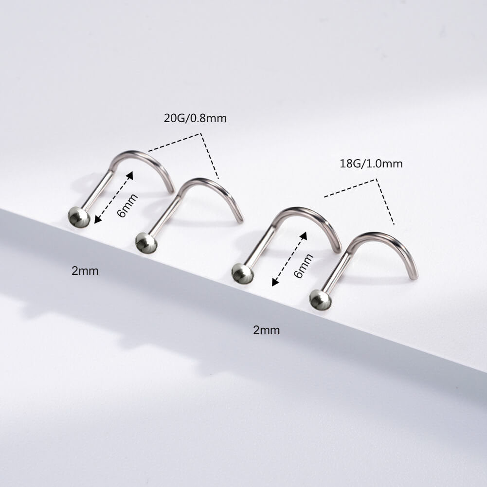 2PCS Titanium HalfBall Nose Screw Studs