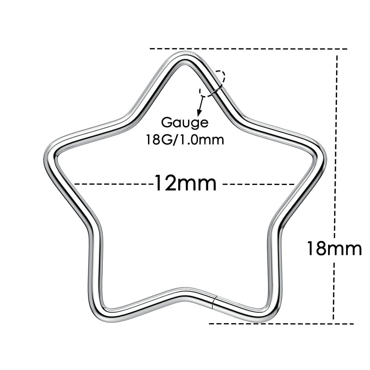 Titanium Star Hinged Segment Nose Ring