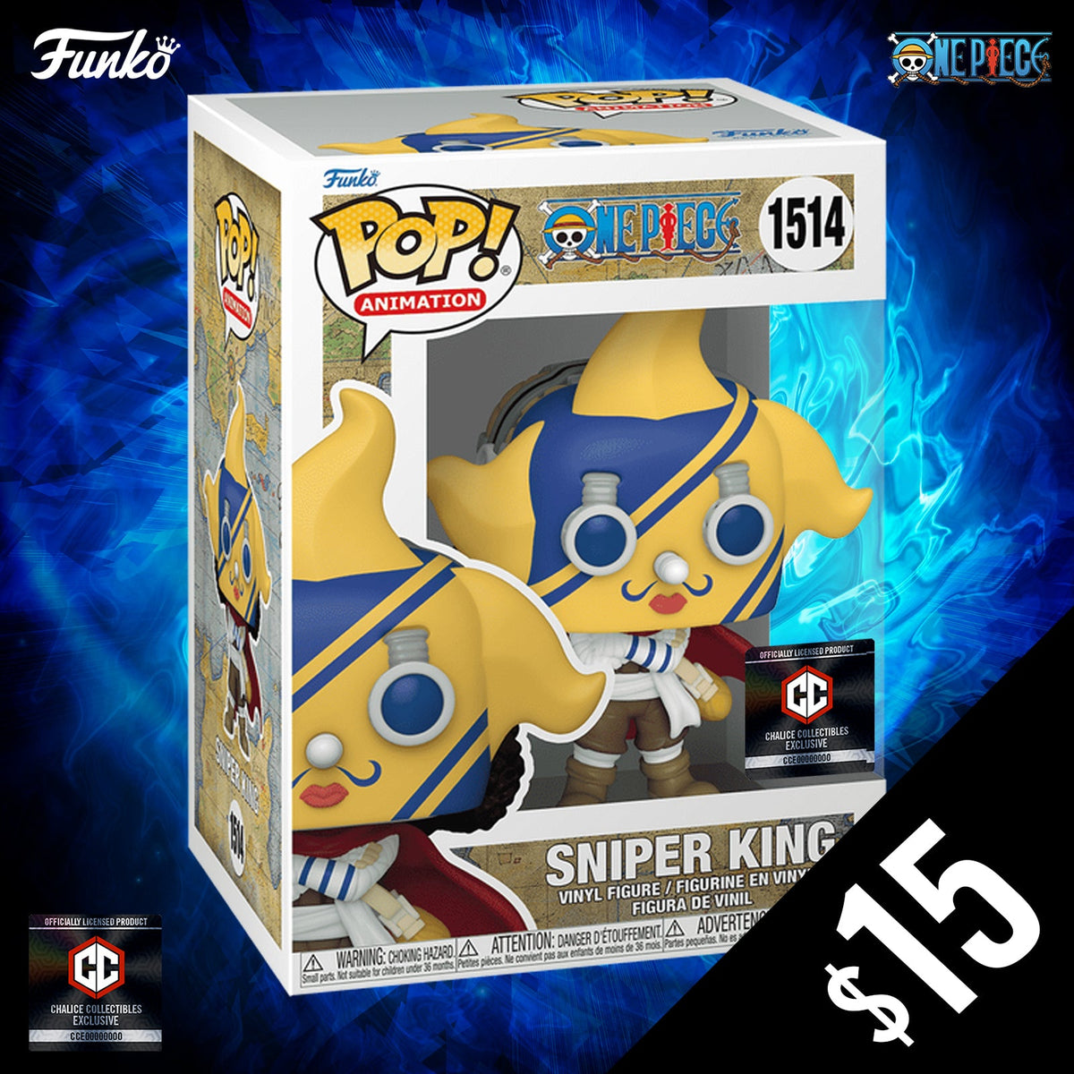 Funko Pop! Chalice Exclusive: One Piece: Sniper King #1514 (non-chase)