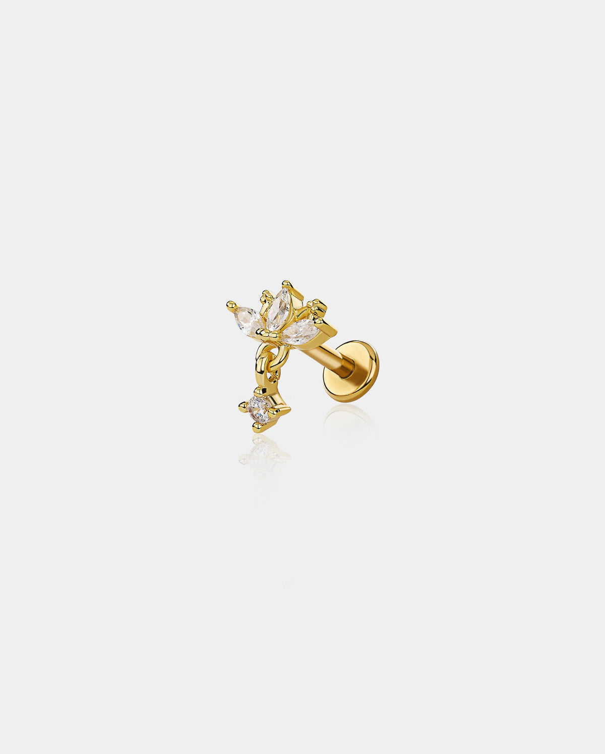Flower Dangle Internally Threaded Helix Stud
