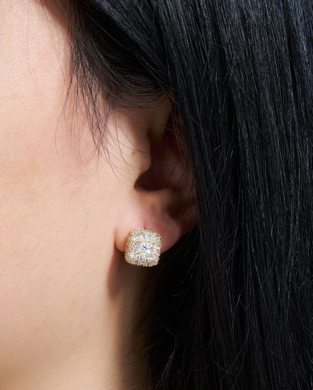 2PCS Luxe Pave Sparkle CZ Stud Earrings