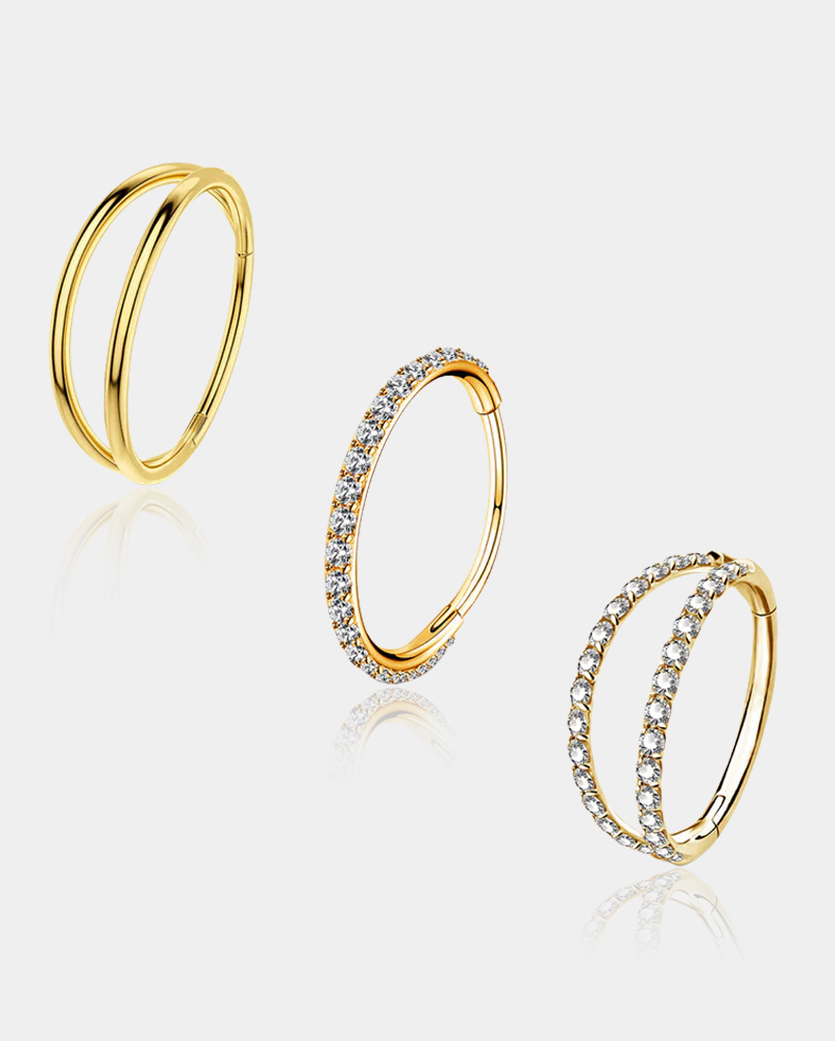3PCS Hypoallergenic Nose Hoops Set
