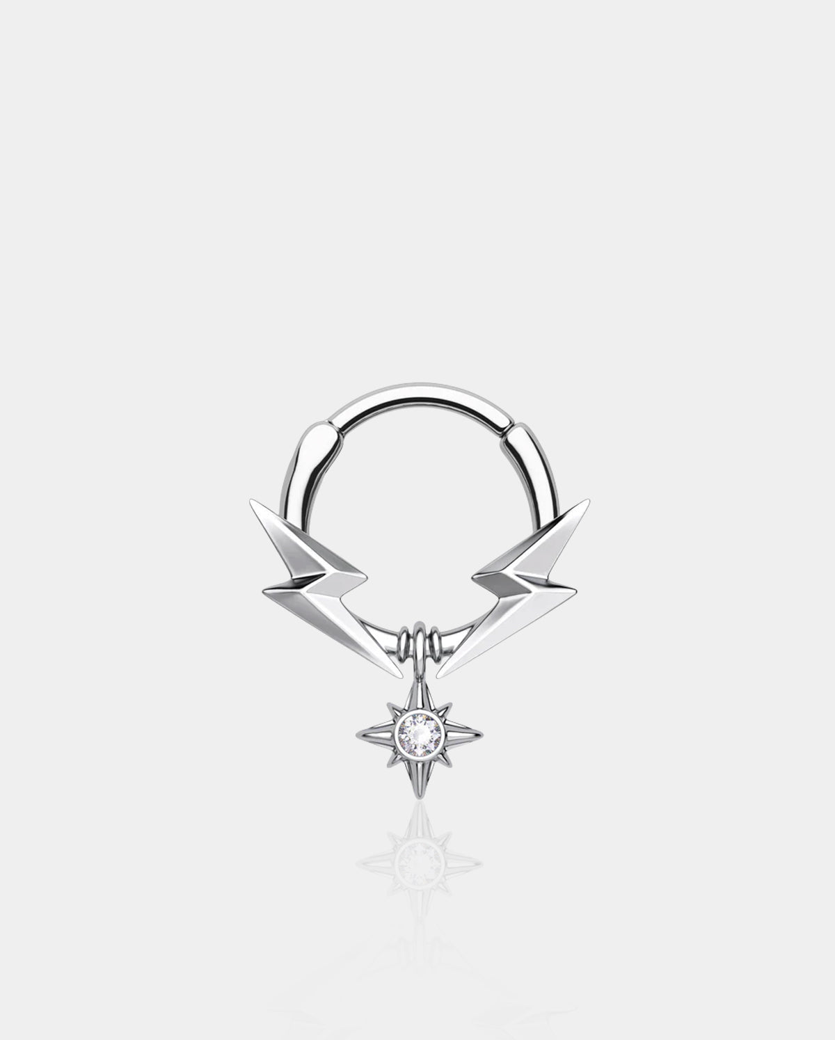 Lightning Bolt Star Dangle Clicker Septum Ring