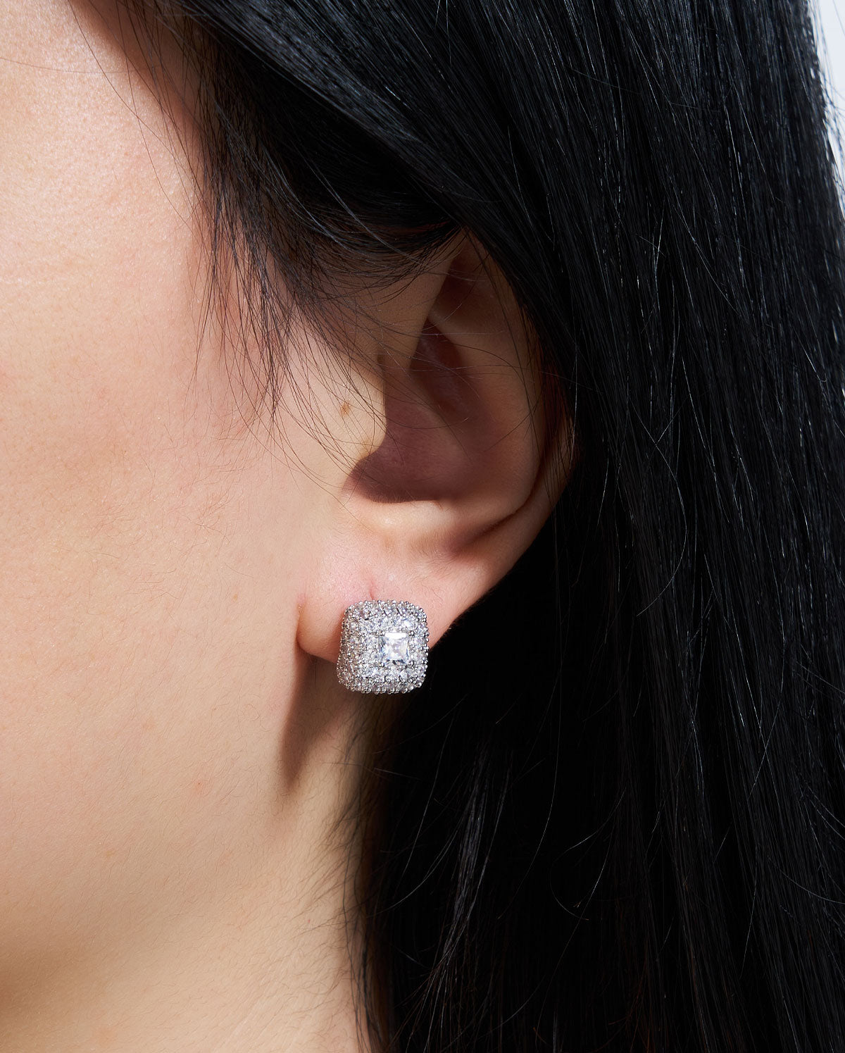 2PCS Luxe Pave Sparkle CZ Stud Earrings