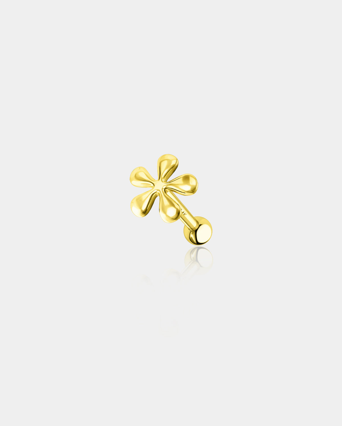 14K Gold Flower Cartilage Stud